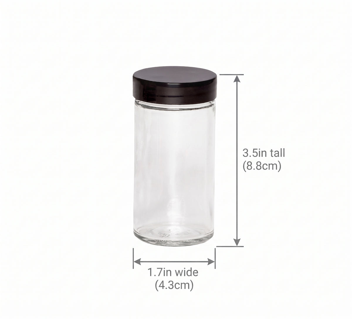 Kamenstein 12-Pack 3 oz Empty Jars with Black Caps